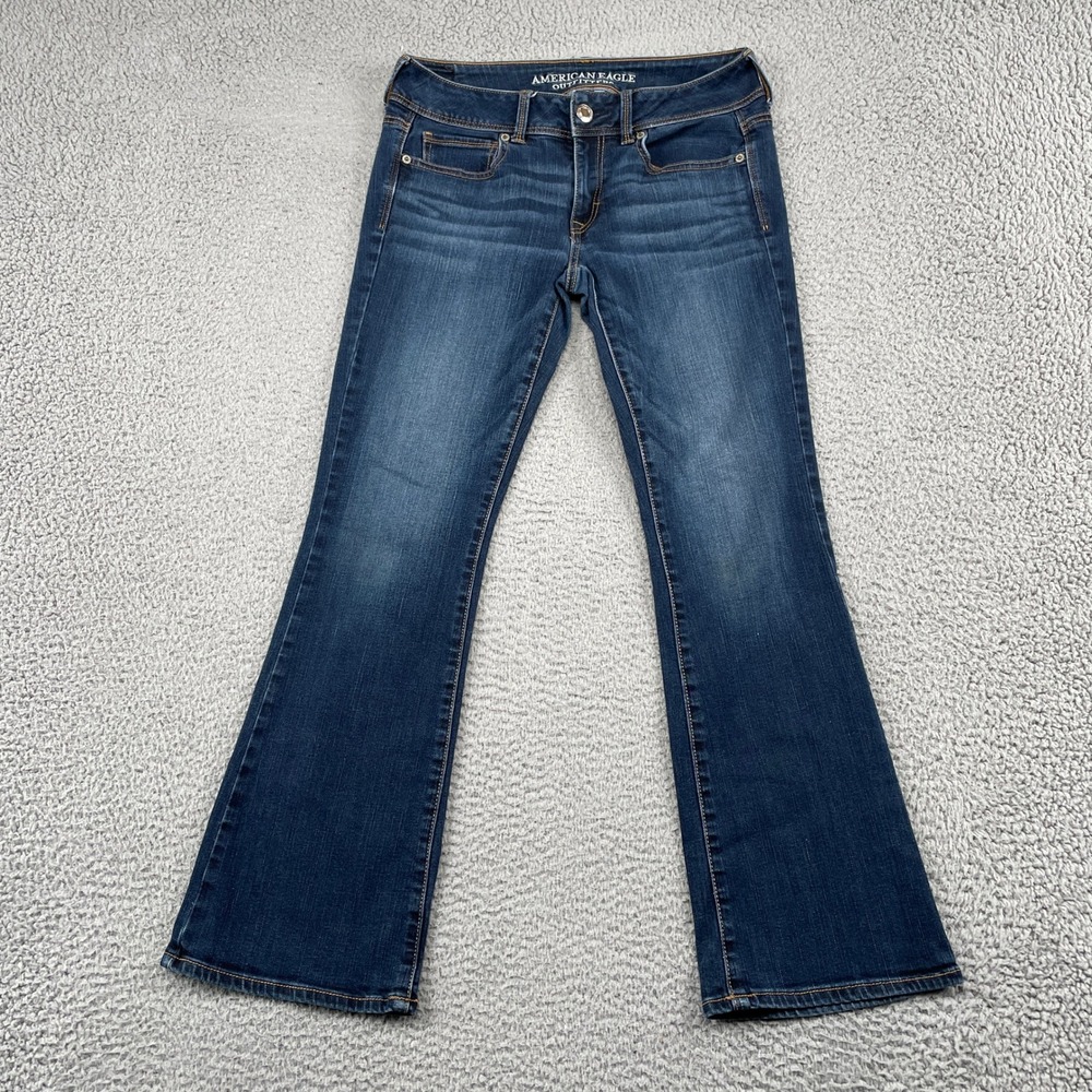 American Eagle Jeans Womens 6 Short Blue Kick Boot Super Stretch Denim Pants